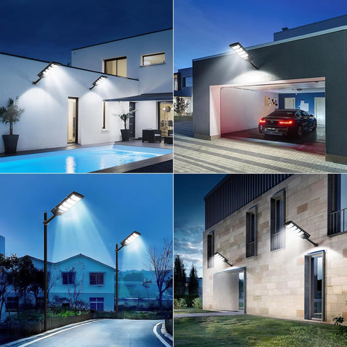 6500K Solar Street Lights Outdoor Waterproof, Solar Lights Dusk to Dawn Solar Security Flood Lights Motion Sensor