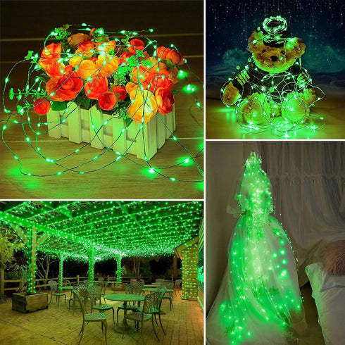 33ft 100LED 8 Solar String Lights Outdoor Waterproof Modes Twinkle Lights Solar Fairy Lights for Patio, Garden Yard