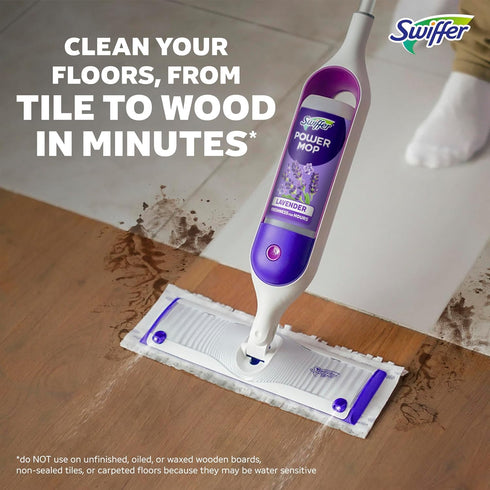 Pack Swiffer PowerMop Floor Cleaning Solution with Lavender Scent, Triple
