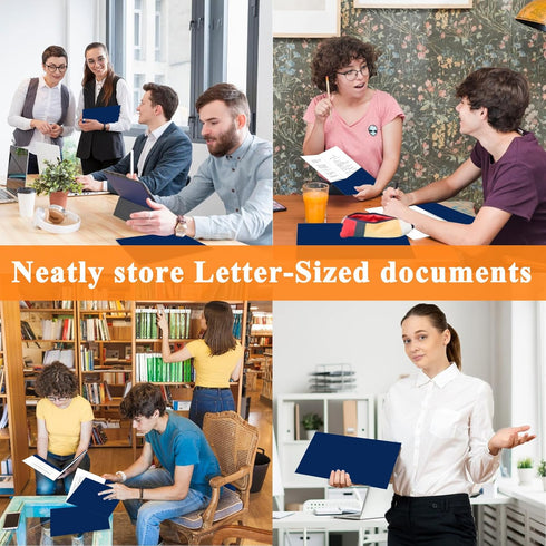 Two Pocket Folders, 50 Pack Blue File Folders with Pockets for Letter Size Paper, Thick Paper for School, Office,