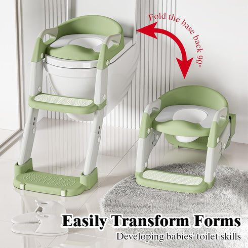 XIGGA 3 1 2-level in Potty Toilet Training Seat with Adjustable Steps, Equipped with Waterproof Cushion and Non Slip