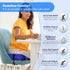 Gel Seat Cushion Navy Blue Flannel Pillow with Velvet Removable Cover Ergonomic Sponge Support for Office