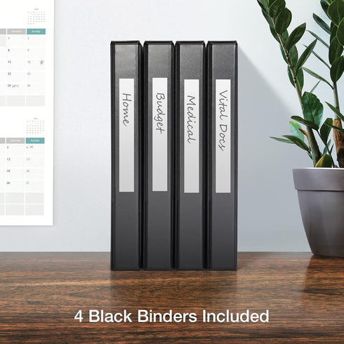 Oxford 3 Ring Binders, 1 inch ONE-Touch Easy Open D Rings, Durable ClearVue Binders for School Office (4 PK)