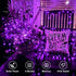 2 Pack 66ft 200 8 QITONG Solar Fairy Lights Outdoor Waterproof, Each LED Purple Christmas String Lights, Silver Wire