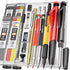 Nicpro 17 Pack Carpenter Pencil Set with Sharpener, Mechanical Pencils with 57 Refills, Heavy Duty Construction