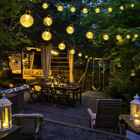 1 Pack 50 2.3CM 23 8 Solar String Lights Outdoor Waterproof, LED FT Each, Solar Powered Patio Lights with Lighting