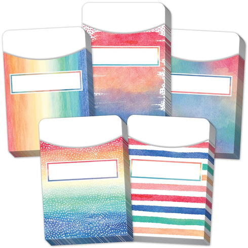 Teacher Created Resources TCR5816 Watercolor Library Pockets, Multi-Pack