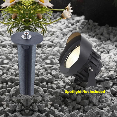 3W-120W Light,10.4 inches Aluminum Metal Ground Stake Spike Replacement for Outdoor Garden Spotlight Pathway Flood Wall