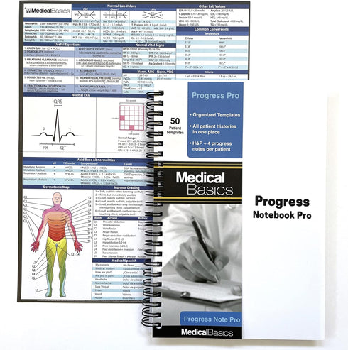 Progress Pro Notebook – H&P + 4 Progress SOAP Note, Medical History and Physical Notebook, 50 Templates with