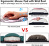 Ergonomic Mouse Pad with Wrist Support, Cute Mouse Pad for Office, Gaming, Comfortable Pain Relief (Off-White Leaf)