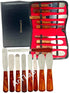 ArTLaB Premium Stainless Steel Lab Spatulas with Wooden Handle, Set of 9