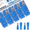smseace 100Pcs Blue Bullet Connectors 16-14AWG for Automotive, Boat, Stereo, Industrial Equipment