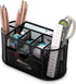 deli Black Mesh Desk Organizer with Drawer, Metal Stationary Caddy, 8 Compartments for Office Desktop Storage