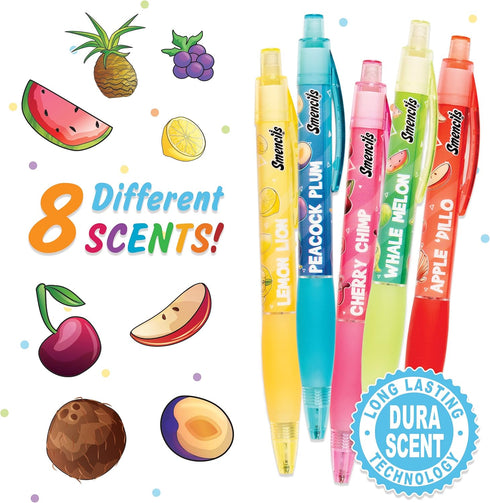 Mechanical Smencils - Scented Mechanical Pencils, 8 Count, Medium Point (0.7mm) (Fruit Zoo) by Scentco