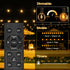 60FT Dimmable 3Modes 25 2 Bulb, G40 Ollny Solar Lights Outdoor, Waterproof Remote Control Timers String Light with LED