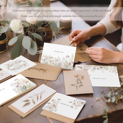 Envelopes,48Pack 4x6 Inches SLAPAFLIFE Floral Thank You Cards with - Thank You Notes with envelope and stickers,baby