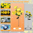4PK 7-Stem 2 Neporal Solar Flowers Outdoor Waterproof, Yellow Camellia with Lighting Modes & Romantic Warm Light, Solar