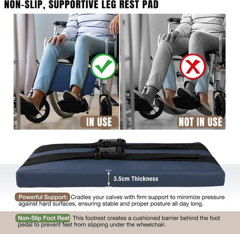 Vizava 16" Set, Wheelchair Leg Rest Support Pad with Removable Faux Sheepskin Cover, All-Season Leg Rest Cushion