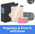 Find It File Folder Notepad, Pack of 72, 9.5 x 12.5 Inch Notebook Organizer Folders for Filing, Rainbow