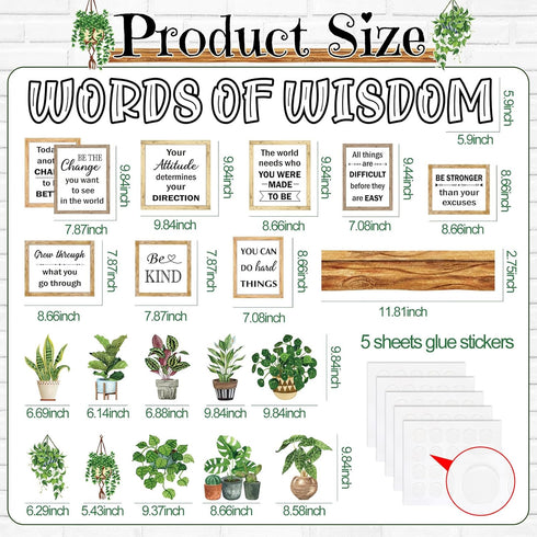 Set Set Qilery Bookshelf Bulletin Board Plant Motivational Classroom Decor Reading Library Bulletin Board Inspirational