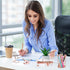 EOOUT Rose Gold Desk Accessories Set, Acrylic Stapler Set, Staple Remover, Phone Holder, Pen Holder
