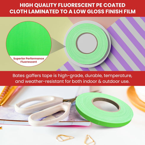 T.R.U. CGT-80F Fluorescent Gaffers/Spike Tape, 60 Yards, Laminated with Rubber Adhesive, 1/2 in. (Fluorescent Orange)