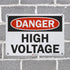 SmartSign OSHA Safety Sign, "Danger: High Voltage", 10" x 14", Reflective Black/Red on White