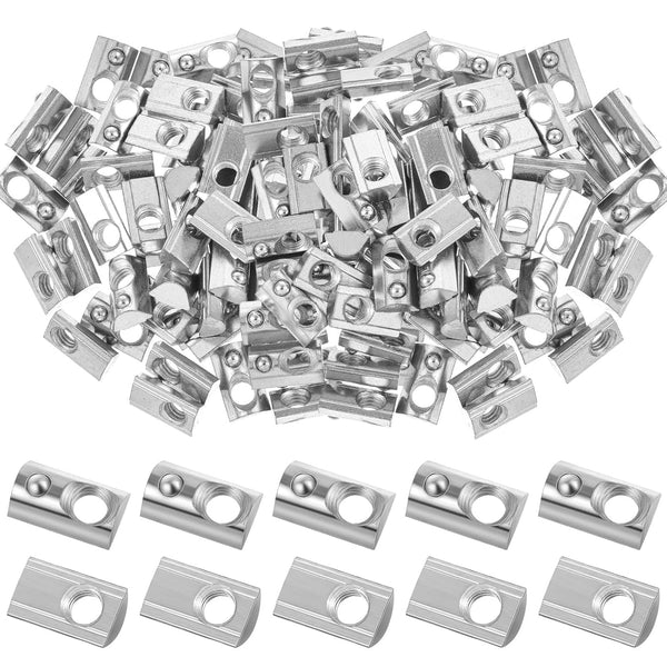 Yaocom 100 Pcs 2020 Series M5 T Nuts Half Roll in Spring Silver