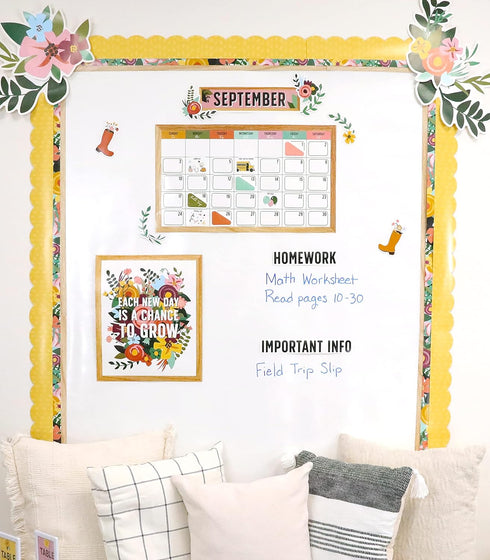 Carson Dellosa 134 pc Grow Together Calendar Bulletin Board Set, Wall Calendar and Motivational Poster Decor