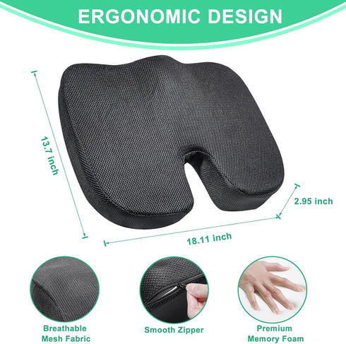 Seat Cushion for Tailbone Pain Relief - Office Chair Cushion by Fitheaven