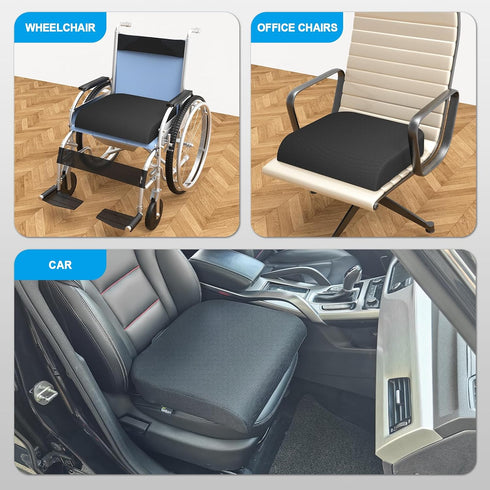 Tailbone Gel Seat Cushion - Memory Foam Cushion for Office Chair, Car Seat, and Wheelchair - Ergonomic Gel-Infused