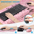 iCasso Large Pink Mouse Pad, 4in1 XXL Desk Mat with Wrist Rest and Coaster Set for Home Office