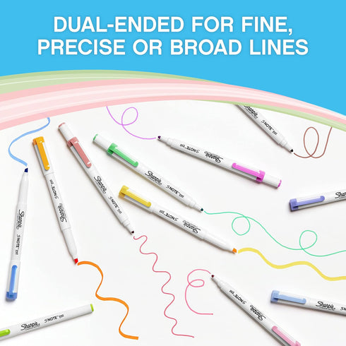 Sharpie S-Note Duo Highlighters | Dual Ended Pastel Creative Markers | Bullet & Chisel Tip for Highlighting, Drawing