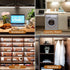 2pcs 12 Inch Dimmable Closet 6000K Counter JUSJUBR Plug-in Under Cabinet Lighting, Light, Cold White Linkable USB LED