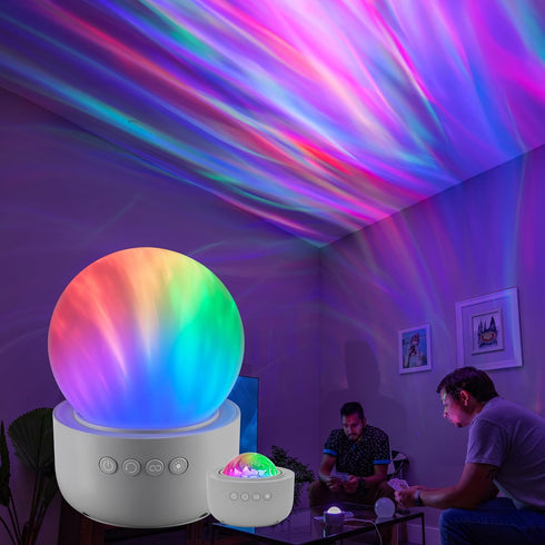 ENBRIGHTEN Aurora Wave Galaxy Projector Night Light, Tabletop Crystal-Ball for Bedroom, Playroom, Kids, Adults, 76044