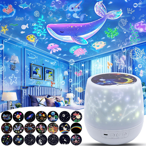 LytRdIt 21 Sets of Films, Kids Night Light Projector, Star Galaxy Projector with
