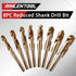 Reduced Shank Drill Bit Set, 8Pcs High-Speed Steel, 1/2” Deming Large Drill Bit Set for Home DIY, General Building,