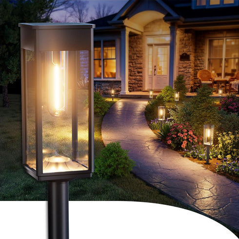 ALFIOT Solar Pathway Lights Outdoor, 2 Pack Bright Solar Lights Outdoor, IP65