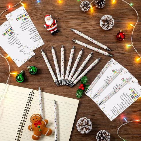 Sayglossy 45 Set Glitter Christmas Pens Gifts Bulk Christmas Employee Appreciation Gifts Ballpoint Pens with Thank You