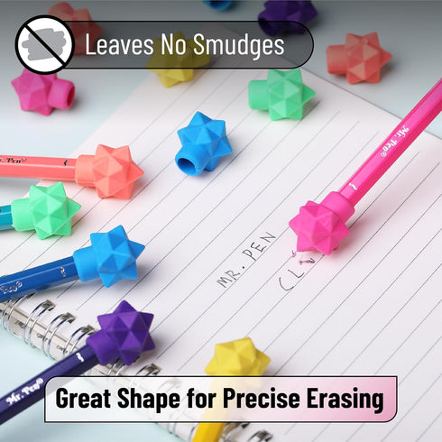 Mr. Pen Pencil Erasers Toppers, 48 Pack, Vibrant Colors, Pencil Cap Erasers, Eraser Tops, Pencil Topper Erasers