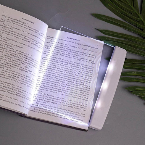 Flat Book Lights for Reading at Night in Bed Clear LED Book Page Light Bookmark Light for Reading Illuminator Panel
