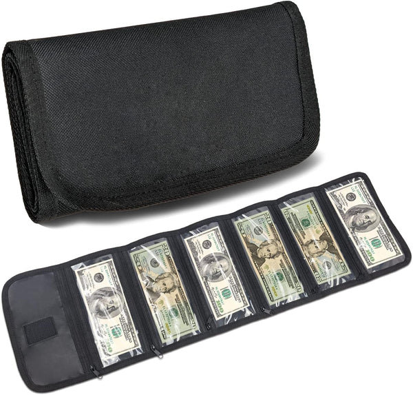 VOCHIC Money Bag, Money Organizer for Cash with 6 Pocket Multipack Money