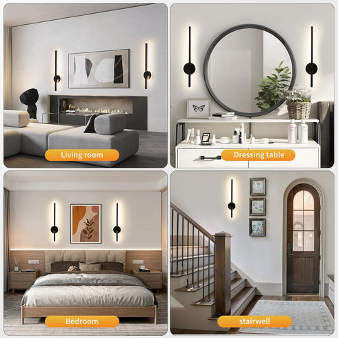 Dimmable 350Rotate, 24 Inch 1 Pack) Battery Operated Wall Sconce, Rechargeable Wall Lights with Remote Control, LED