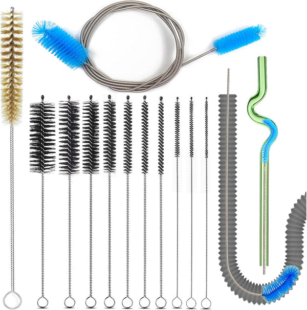 12 Pcs Tube Pipe Cleaners Brush Set, Flexible Drain Brush, Long Straw Brush for Kitchen Sink Plumbing