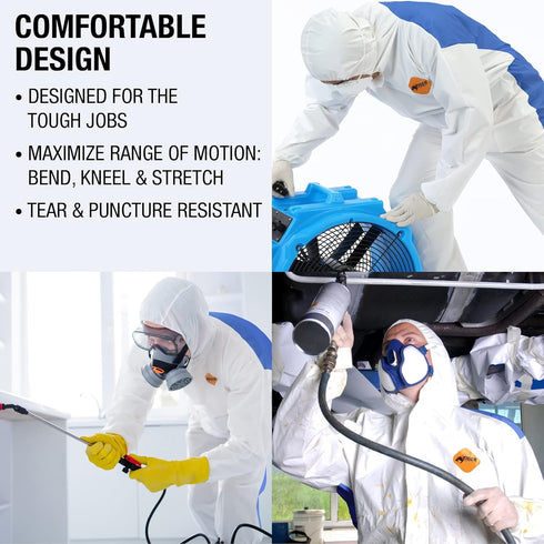 Coveralls for Men, Heavy Duty All Purpose Disposable Coveralls, Maximum Protection for Painting & Agriculture