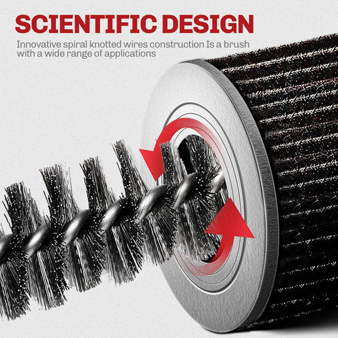6PCS 304 Stainless Steel Bore Brush, Twisted Wire Drill Brush, 1/4 Inch Hex Shank S2 Steel Handle for Plumbing Tools