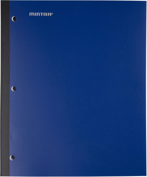 Mintra Wireless Notebook 3 Pack, 80 Sheets College Ruled (Black, Blue, Red)