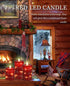 Wax,3 Pack Da by Red Flameless Candles with String Lights, Battery Operated Candles with Remote Control