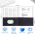 Zzrywuty 100 Packs Two Pocket File Folders with Business Card Slot, Textured Paper, Letter Size for School and Office