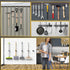 Organizer,Black,4 Upgraded Magnetic Broom and Mop Holder Wall Mount, Space-Saving Heavy Duty No Drill Over the Door